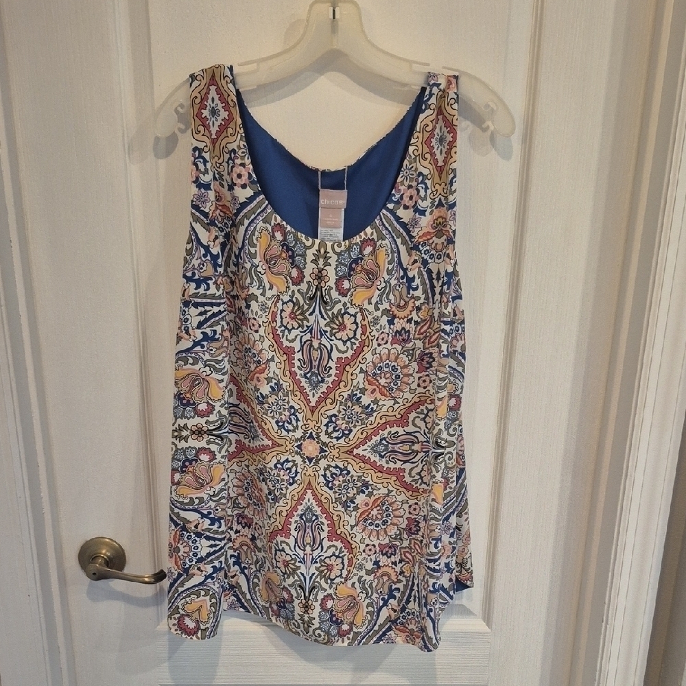 Chico's Floral Paisley Long Cardigan and Tank Set Chico's Size 4 - Picture 13 of 13